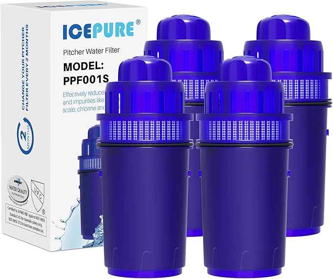 ICEPURE Pitcher Water Filter Replacement for Pur PPF900Z, PPF951K, PPT700W, CR-1100C, DS-1800Z, CR-6000C, PPT711W, PPT711, PPT710W, PPT111W, PPT111R Pitchers and Dispensers, 4PACK