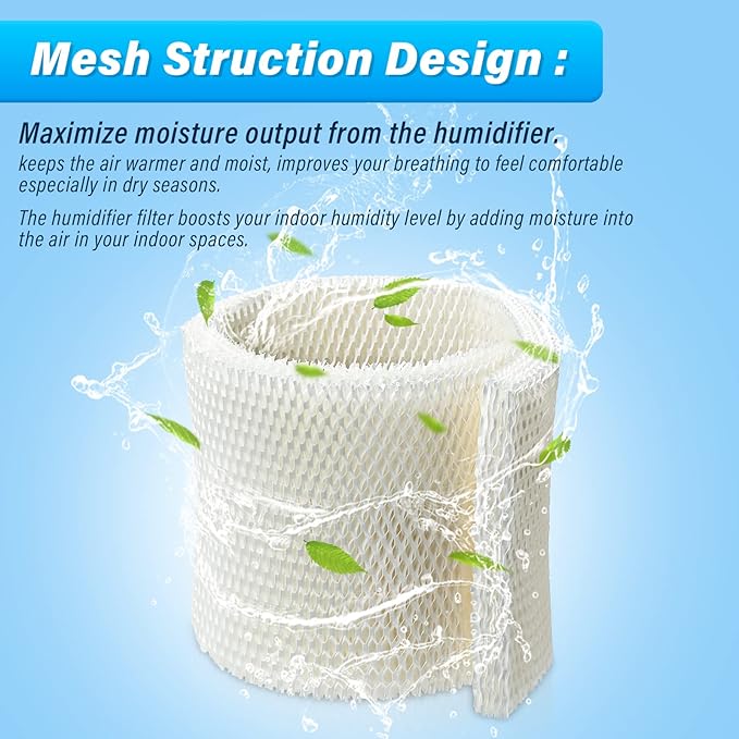 MAF2 Super Wick Humidifier Filter, for Aircare/Essick Air/Moist Air Humidifier MA0600, MA0601, MA0800, MA08000, Kenmore 5408,154080,32 15508 Filters, Humidifier Replacement Wicks - 2-Pack