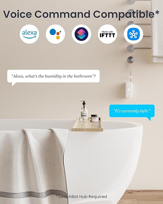 SwitchBot Bluetooth Hygrometer Thermometer 3 Pack with Hub, Smart Humidity Temperature Sensor with App Notifications, 394ft Bluetooth Range, Work with Alexa, Google Home, HomeKit