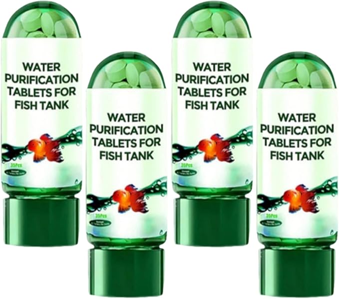 Powerful Aquarium Water Purification Tablet,Water Purification Tablets for Fish Tank,Remove All Kinds of Turbidity from Fish TankWater (4PC)
