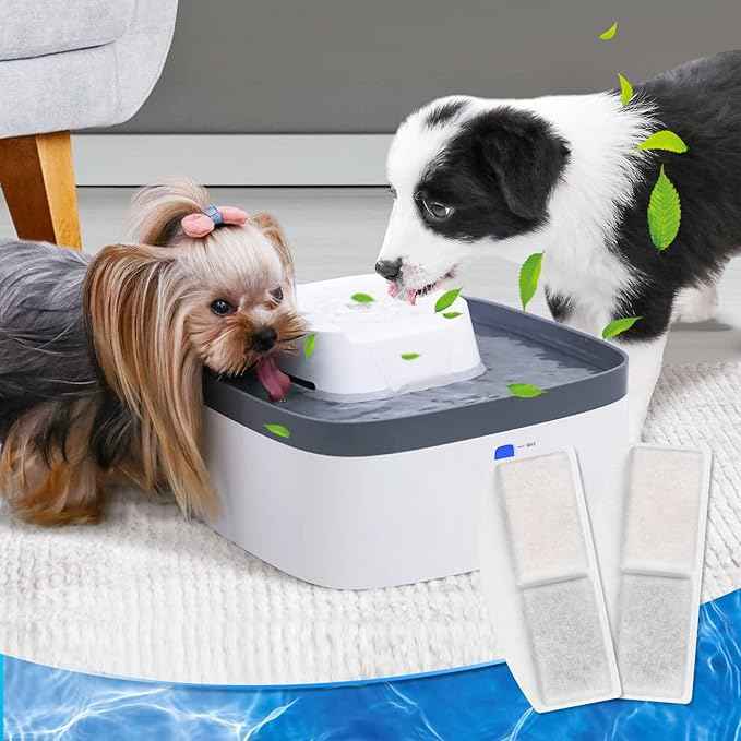8 Pack Pet Fountain Filter Replacement and 8 Pack Replacement Pre-Filter Sponges, Pack of 16 Cat Water Fountain Filters and Foam Compatible with 100oz/3L Automatic Pet Fountain