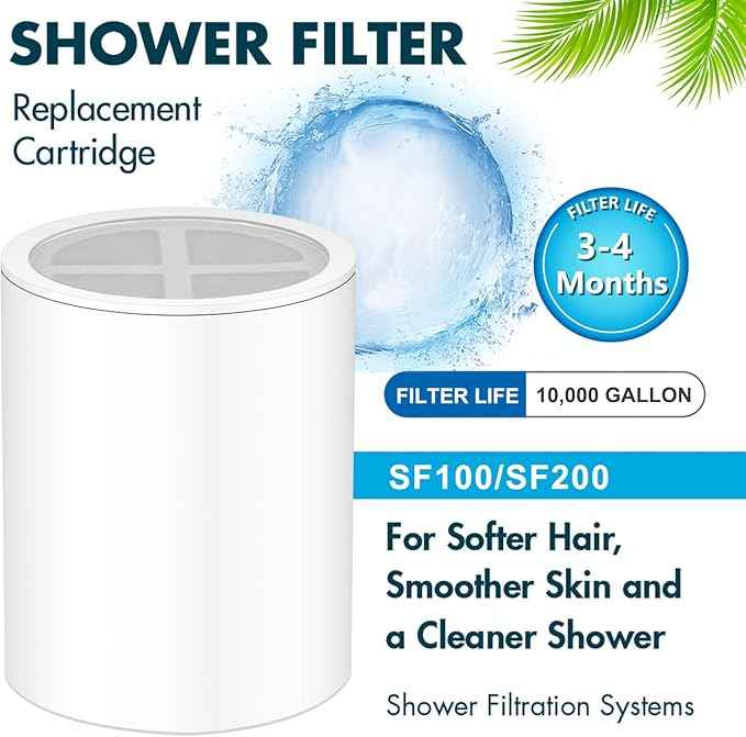 20 stages Shower Filter Compatible for Aquabliss SF100 / SF220 Filter Cartridge for Hard Water,Replacement shower Filter for Shower Head(1Pack)