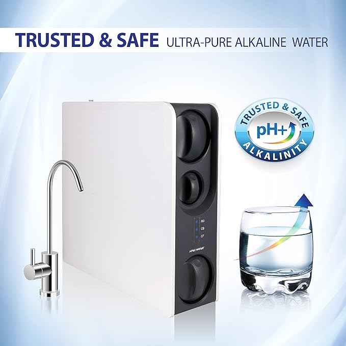APEC WATER ROTL-600-PH Tankless Reverse Osmosis System 3-Stage Water Filter System with pH+, Pure Alkaline Water Filter, Smart Replacement Reminder, Easy DIY Install/Maintenance