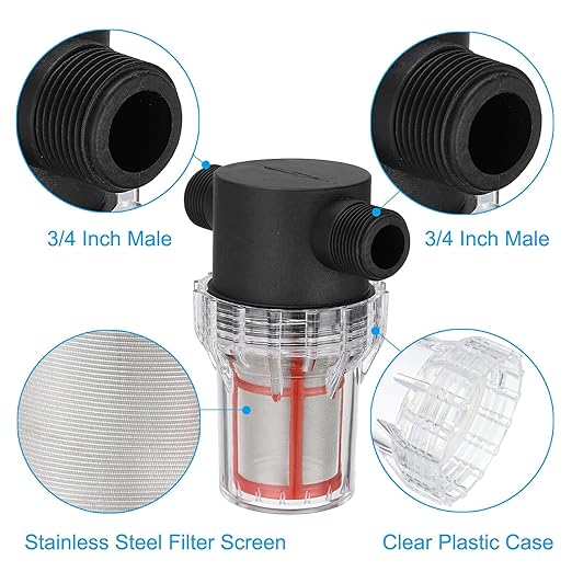 PATIKIL 3/4 Inch Male in-Line Strainer with 200 Mesh Stainless Steel Filter Screen Water Pump Filter for Garden Irrigation Pressure Washer Inlet