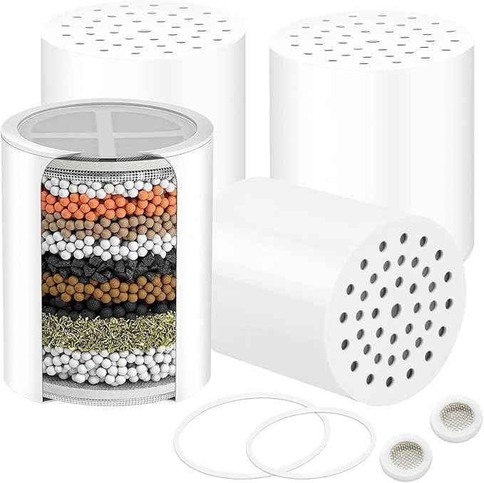 sf100 Multi-Stage Shower Filter Replacement for NIROKET For aqua bliss® shower filter cartridge sf100 for shower filter replacement of Similar Design 15 and 20 stages (4-Pack)