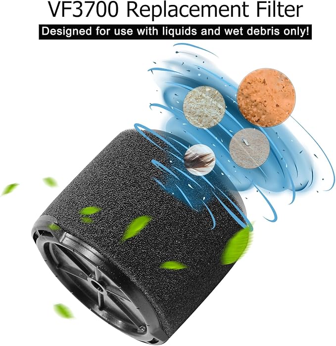 2 Pack VF3700 Replacement Filter for Ridgid for Shop Vac 4-4.5 Gallon Wet Dry Vacuum Cleaner, Fit WS0301VA WS0400DE WS14045 - AquaVibe