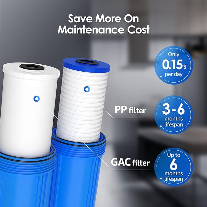 Waterdrop FXHTC AP810 10" x 4.5" Whole House Water Filter, Replacement for GE® FXHTC, 3M® Aqua-Pure AP810, Culligan® RFC-BBSA, W50PEHD, GXWH40L, GXWH35F, DuPont WFHD13001, Pentek® R50-BB - AquaVibe