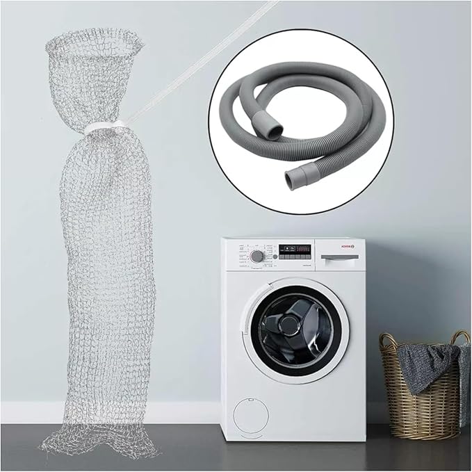 12 Pack Washing Machine Lint Traps Snare Filter Screen Stainless Steel Mesh Ties - AquaVibe