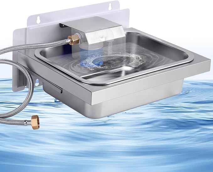 3 Gal Automatic Dog Water Bowl Dispenser for Dogs Metal Auto Pet Waterer Bowl Wall Mounted Self Refilling Water Trough with Float Valves Pet Waterer for Livestock Dogs Cat Horse