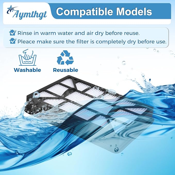 2 Pack EF-12 52731 HEPA Filter Compatible With Kenmore 62731, 52731, 81615, 81614, BC4026 Canister Vacuum Cleaner, Compare To Part# 591021101 - AquaVibe