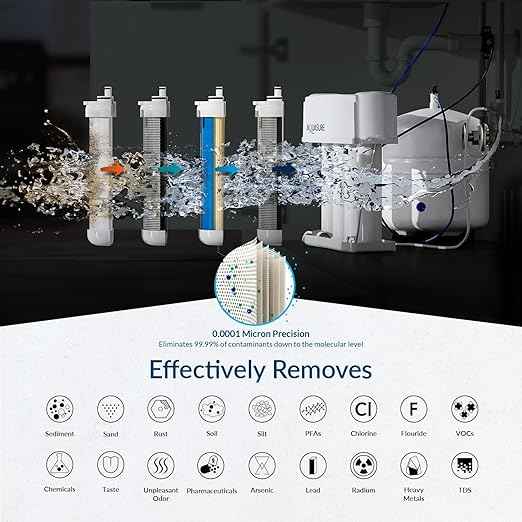Aquasure Premier Pro 4-Stage 100 GPD RO Reverse Osmosis Under Sink Filtration System | Removes 99% of Contaminants | Leak-Proof, Quick Change Filters, with Tank & LED Indicator Drinking Water Faucet