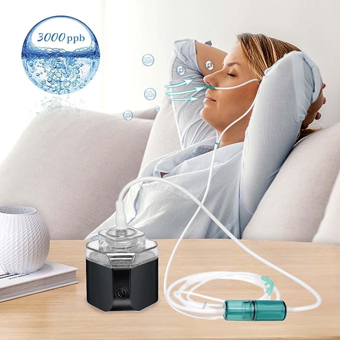 3-in-1 Portable Hydrogen Water Maker, Up to 3000PPB, 350ML Hydrogen Water Generator, with Inhaler, USB Rechargeable, Anti-Oxidation and Anti-Aging