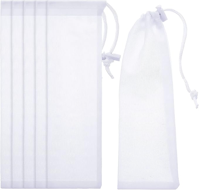 Lint Traps Catcher for Washing Machine Nylon Mesh Lint Traps for Home Laundry Washing Machine Drain Systems Discharge Hoses Filter, 9.4 x 3.1 Inch (6 Pieces) - AquaVibe