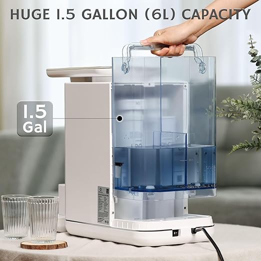 Airthereal Reverse Osmosis Countertop Water Filter System, 5 Stage Purification, 3:1 Pure to Drain, Portable 6L Water Purifier, Pristine Pro6H (No Installation Required)