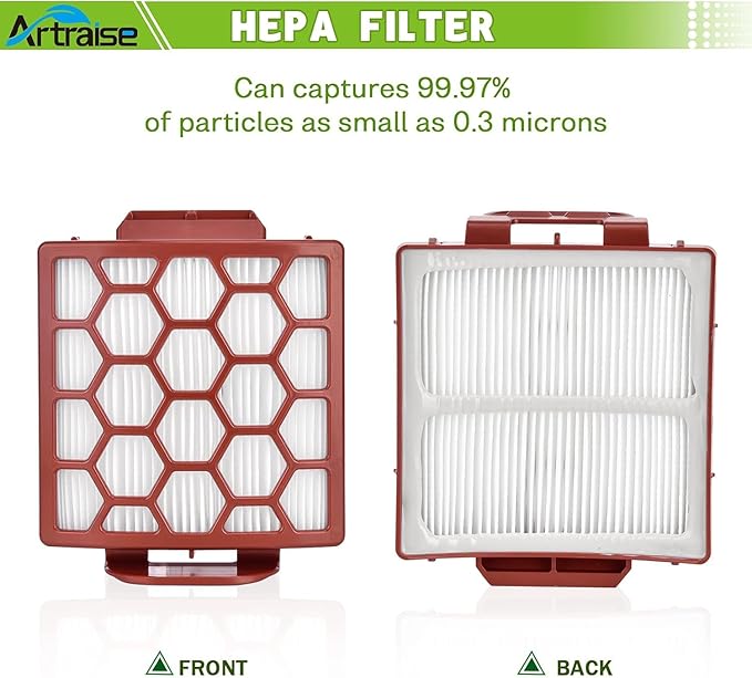 Artraise Filter Replacement for Shark NV255 NV251 NV151 ZU62 ZU60 ZU51 Navigator Zero-M Self-Cleaning Brushroll Pet Pro Vacuum, Part #1238FT60 & 1239FT60, 2 HEPA Filters 6 Foam 6 Felt Kit (Red) - AquaVibe