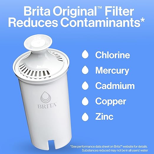 Brita Large Water Filter Pitcher for Tap and Drinking Water with SmartLight Change Indicator, Includes 1 Standard Filter, BPA-Free, Lasts 2 Months, 10-Cup Capacity, Bright White