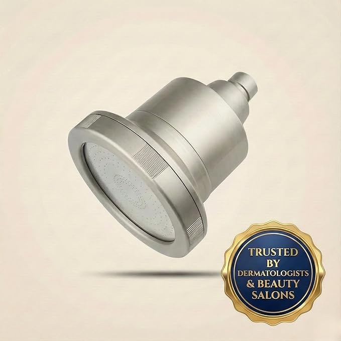 Fiona James Filtered Shower Head – High Pressure Shower Filter for Hard Water, Chlorine Removing, 20-Stage Filtration for Healthy Hair & Skin (Brushed Nickel)