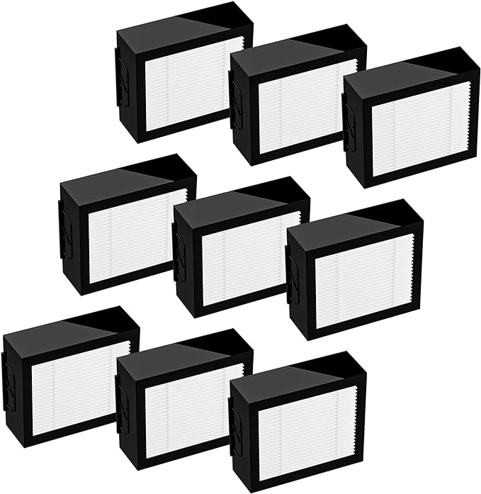 Improvedhand Filters Replacement Fit for i-Robot Room.ba E I & J Series i7 i7+/plus i3 i3+ i4 i6 i6+ i8 i8+ E5 E6 E7 Vacuum Cleaner, 9 Pack Filter Replacements + 1 Cleaning Brush - AquaVibe