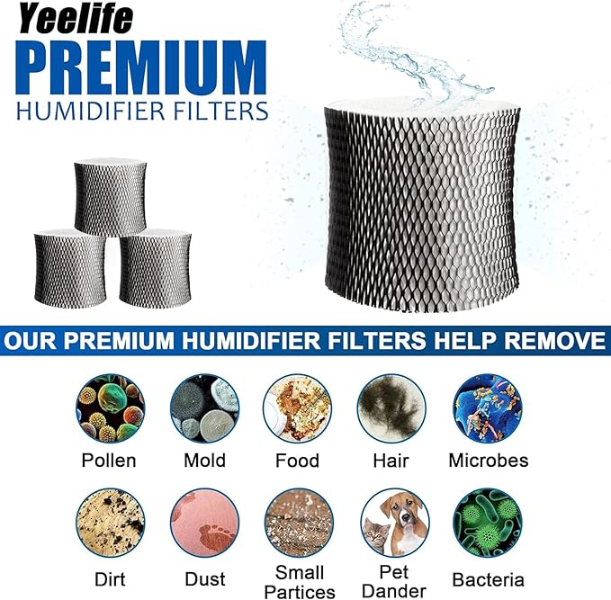 6 Pack HWF65 Humidifier Filter Compatible with Holmes Humidifier Filter, Replacement Humidifier Filter C, HWF65PDQ-U