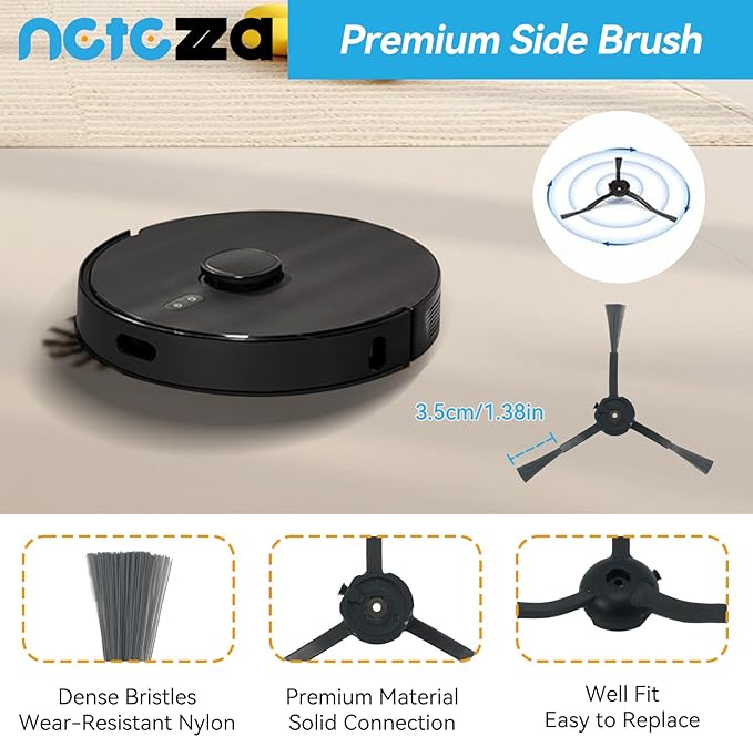 T20 Accessories Replacement Compatible with Airrobo T20+ Robot Vacuum Cleaner, 1 Main Brush, 2 HEPA Filters, 4 Dust Bags, 4 Mop Pads, 4 Side Brushes, T20+ Replacement Parts - AquaVibe