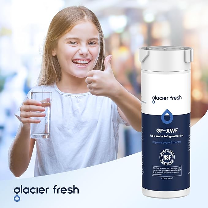 GLACIER FRESH XWF Replacement For GE XWF Refrigerator Water Filter Pack of 2 (Not XWFE)