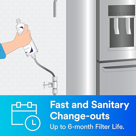 Aqua-Pure AP717 Inline Water Filter for Refrigerator, Ice Maker and Drinking Fountains, Inhibits Scale Build-Up, Removes Sediment, Chlorine Taste and Odor