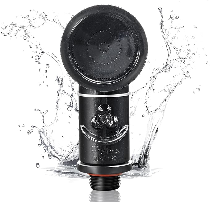 Purebble Pro – Professional Microbubble Shower Head for Hair Salons, Pet Salons, and Home Baby Care | High-Performance Concentrated Shower Stream | Made in Japan (Clear Black)