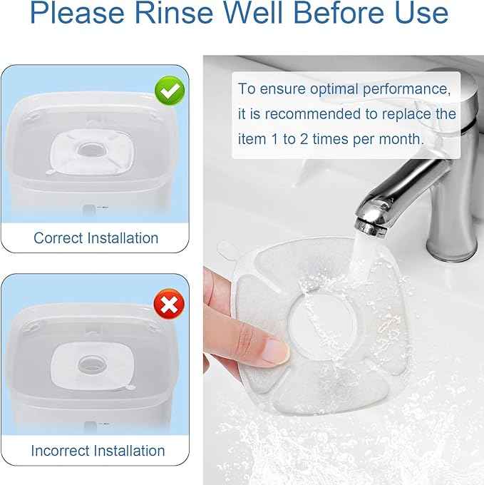 SORON Cat Water Fountain Filter, Compatible with veken 95oz/2.8L Pet Fountain Replacement Filters, 20 Sponges and 20 Water Filters for Cat Fountain Dog Bowl Dispenser