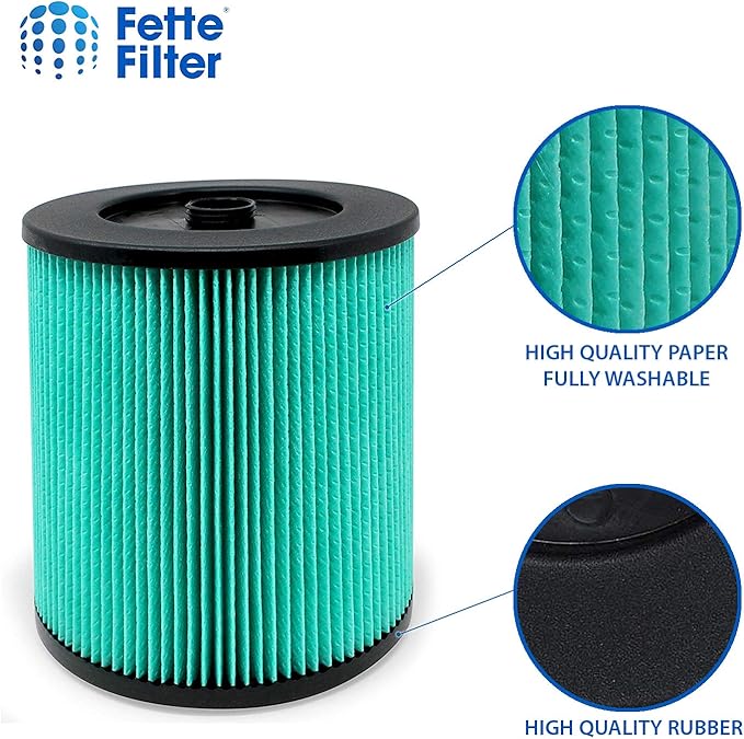 17912 & 9-17912 Hepa Replacement Filter Compatible Craftsman High Efficiency Particle Hepa Filter for Shop Vacuums 5 Gal Plus Part # 17912 & 9-17912 Pack of 2 Includes Filter & Locking Nut - AquaVibe