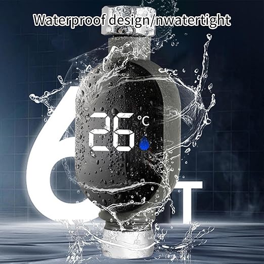 Shower Water Temperature Monitor - Real Time Visual Monitoring, LED Digital Display, Smart Water Temperature Indicator for Kids Bath, Safe Bathroom Accessory for Home Dormitory Hotel Apartment