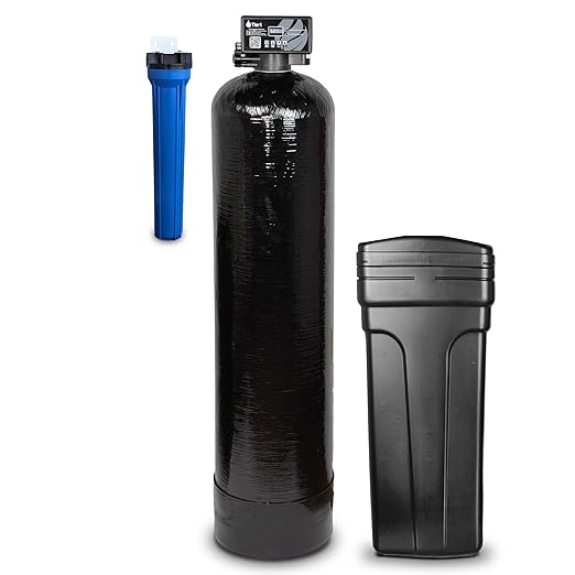 Tier1 Whole House Water Softener System 64,000 Grain High Efficiency | Pre-Filled Mineral Tank with 2 Cubic feet of Cation Resin | Home Water Filtration System | Everyday Water Softener