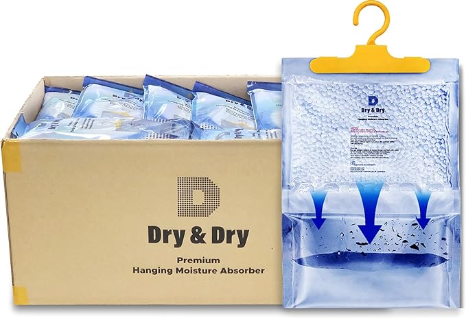 Dry & Dry 44 Pack[14 OZ] Premium Moisture Absorbers Dehumidifiers for Home Dehumidifier for Basement Dehumdifiers for Bedroom Small Dehumidifiers - Dehumidifiers Moisture Absorber