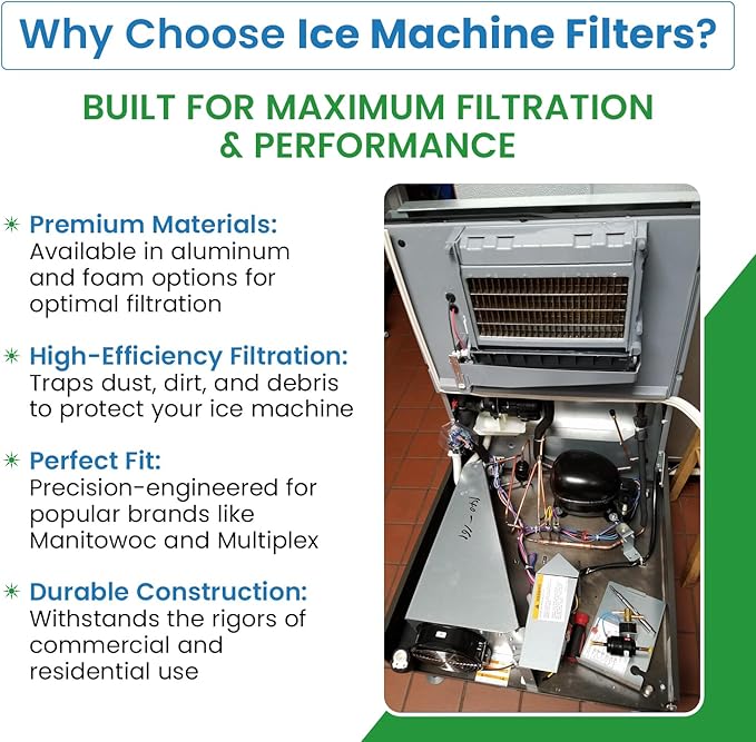 Filter Everything Replacement Aluminum Ice Machine Filter Compatible with Manitowoc Ice 4040203 – 17.25” x 21.25” x 3/32” PTLS PTSS – 1 Pack