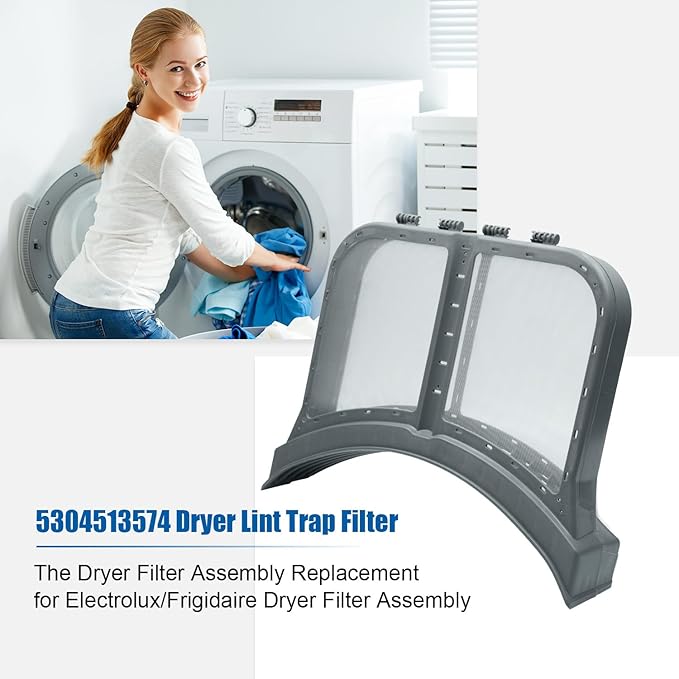 5304513574 Dryer Lint Trap Filter - Dryer Filter Assembly Replacement for Electrolux/Frigidaire Dryer Filter Assembly, Lint, Clamshell and Fits Pre Retrofit