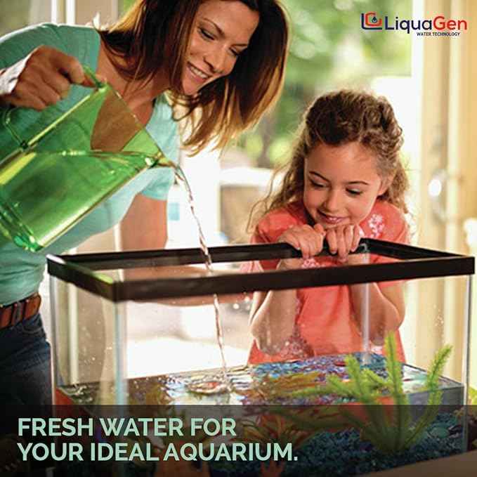 LiquaGen - 6 Stage Reverse Osmosis + Deionization Water Filtration System- 100 GPD w/Pressure Gauge & TDS Meter | Under Sink Water Filter Machine for Aquarium Water Purification