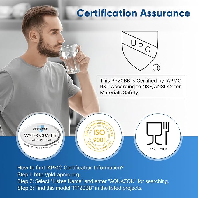 PUREPLUS 1 Micron 20" x 4.5" Whole House Sediment Home Water Filter Replacement Cartridge, Compatible with DGD-5005-20, AP810-2, P5-20BB, FP25B, FPMB5-20, 155358-43, SDC-45-2005, 4 Pack