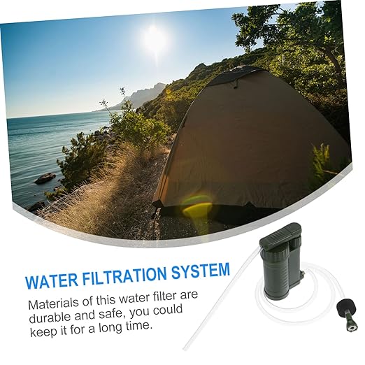 2pcs Portable Camping Water Filter Pump Lightweight Water Filtration Device for Outdoor Use Compact and Easy to Carry