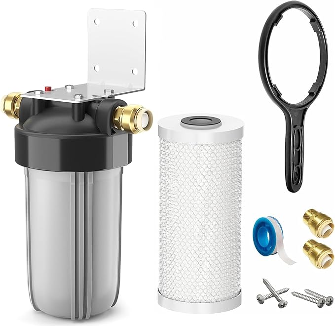 4-Stage Whole House Salt-Free Water Softener Alternative, Scale Prevention Water Filter with 1
