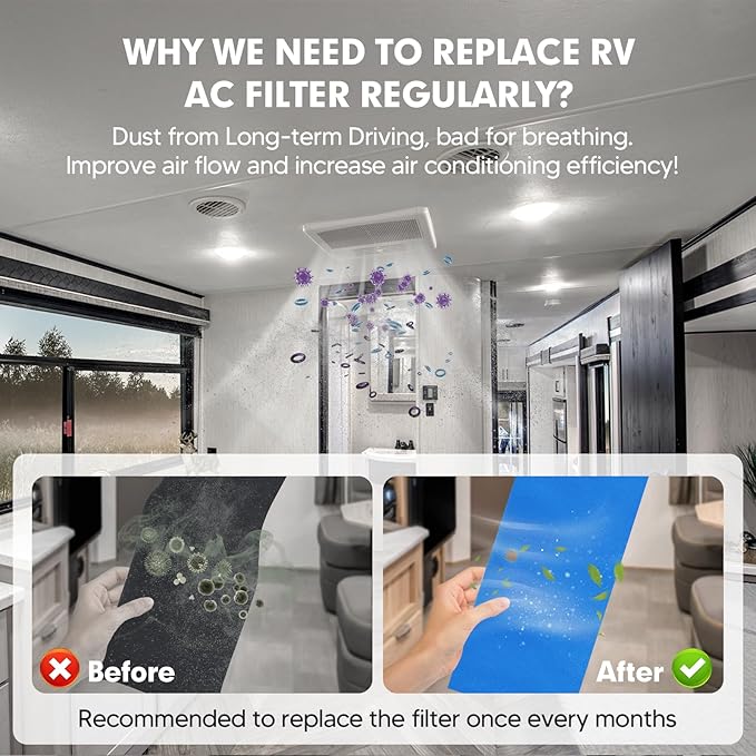 4-PACK RV Air Conditioner Filter Replacement Filters For MERV 6 AC Air Filter 6" x 14" - AquaVibe