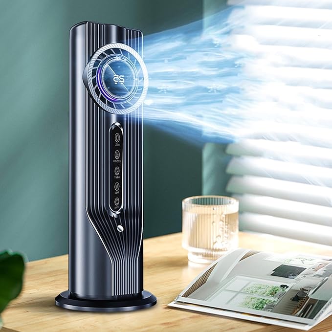 Portable Air Conditioner, 6 Speeds Personal Cooling Fan, Air Conditioner Humidifier with 6H Timer, 3 in 1 Air Cooler Humidifier for Room Office Camping