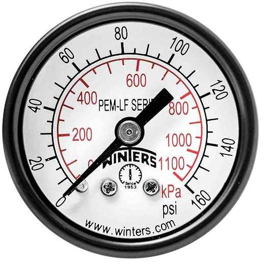 Winters 1-1/2 inch Dial Size, Economy Utility Dry Pressure Gauge, Potable Brass Internals, Steel Case, Dual Scale 0-160 psi/kPa, 3-2-3% Acc, 1/8 inch NPT Back Mount, Drinking Water Pressure Gauge