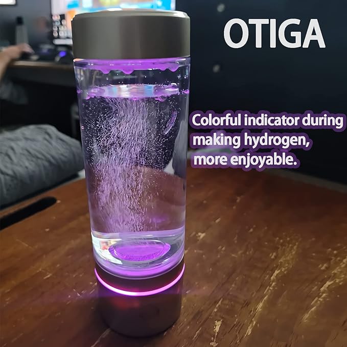 Hydrogenated Generator,Hydrogen Alkaline Water Generator Ionizer with SPE and PEM Technology,Portable Hydrogen Water Bottle,Up to 4500PPB,Rich Hydrogen Water Ions Generator