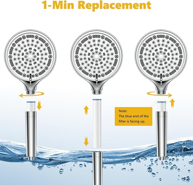 Shower Filter Replacement Cartridge for B56116 Series Handheld Shower Head, Water Softener Filters for Hard Water-Remove Chlorine and Harmful Substances (2-Pack)