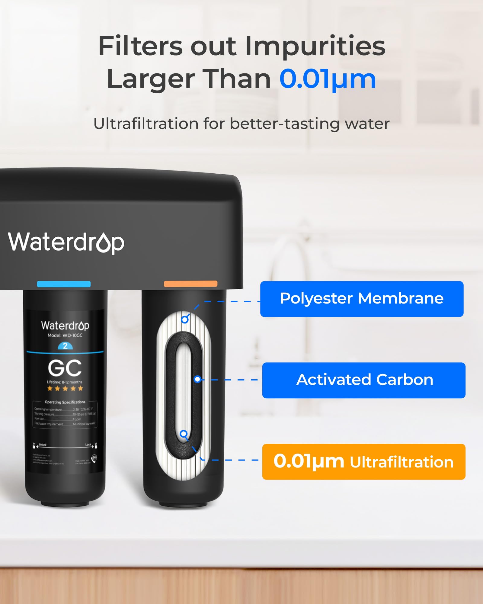 TSB UF 0.01 μm Ultra Filtration Under Sink Water Filter System