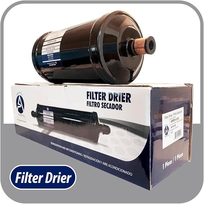Appli Parts APFD-415S 5/8 in Liquid Line Refrigerant AC Filter Drier hvac Refrigeration 415S ODF Sweat Solder connection universal unidirectional 9-1/2 in long 3-3/4 in wide