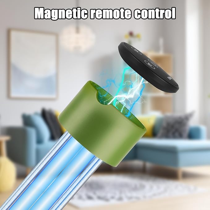 60W UV Light Sanitizer, Ozone-Free Home Disinfection Device for Haloclean UV, 254nm UVC Lamp Odor Eliminator for Whole Room, Ultraviolet Light with 3-Speed Timing and Remote