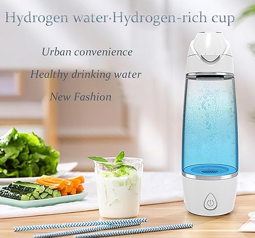 350ml Hydrogen Water Bottle, Portable USB Hydrogen Water Ionizer Machine, Hydrogen Water Generator Maker, Hydrogen Rich Water Health Cup for Home Travel (Black)