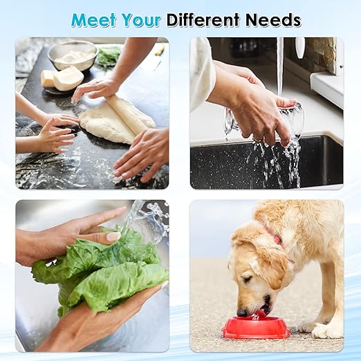 Faucet Water Filter for Sink, Rapid Flow - 400 Gallons Faucet Mount Water Filtration System for Tap Water, NSF Certified Reduces Chlorine & Bad Taste with 2 Replacements, T1