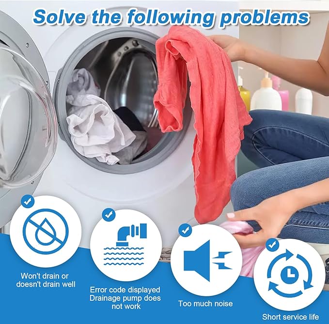 NEW 280187 8181684 Front Load Clothes Washer Drain Pump Filter Assembly Compatible with Whirlpool Duet Maytag Epic Kenmore HE Front Load Washers-(Installation instructions included)
