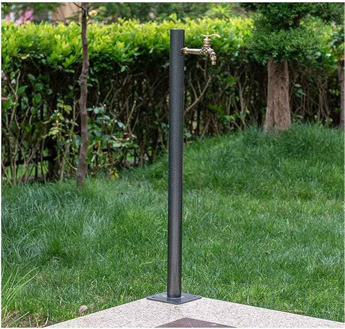 304 Stainless Steel Freestanding Garden Water Column with Anti Freezing Faucet Floor Mounted Water Tap for Courtyard Backyard Irrigation and Washing Includes Mounting Acc